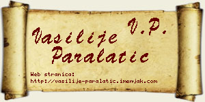 Vasilije Paralatić vizit kartica